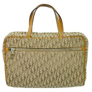 Christian Dior Trotter Handbag Canvas Beige Trotter Bag